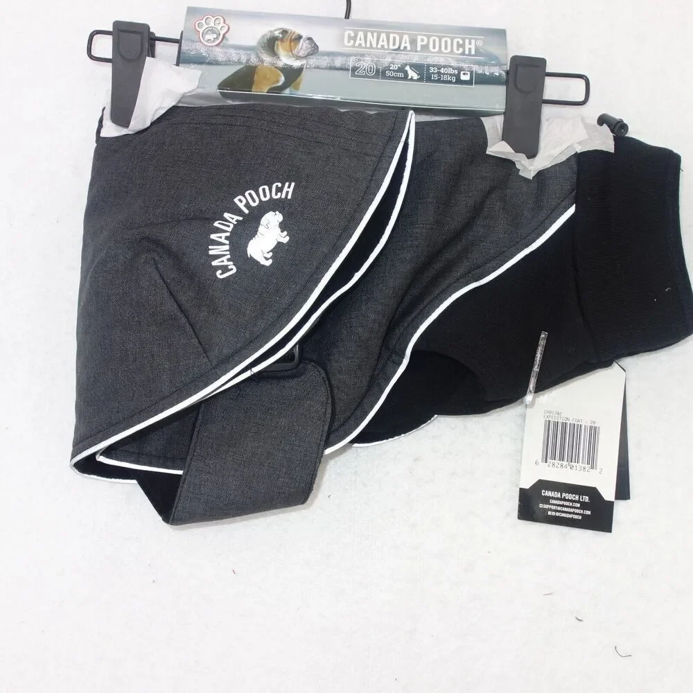 NEW Canada Pooch GRAY Expedition Dog Coat Fleece-Line Jacket 5-8 lbs 10